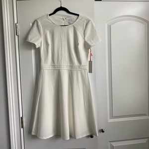 Women's Elle Lace Trim Fit & Flare Dress